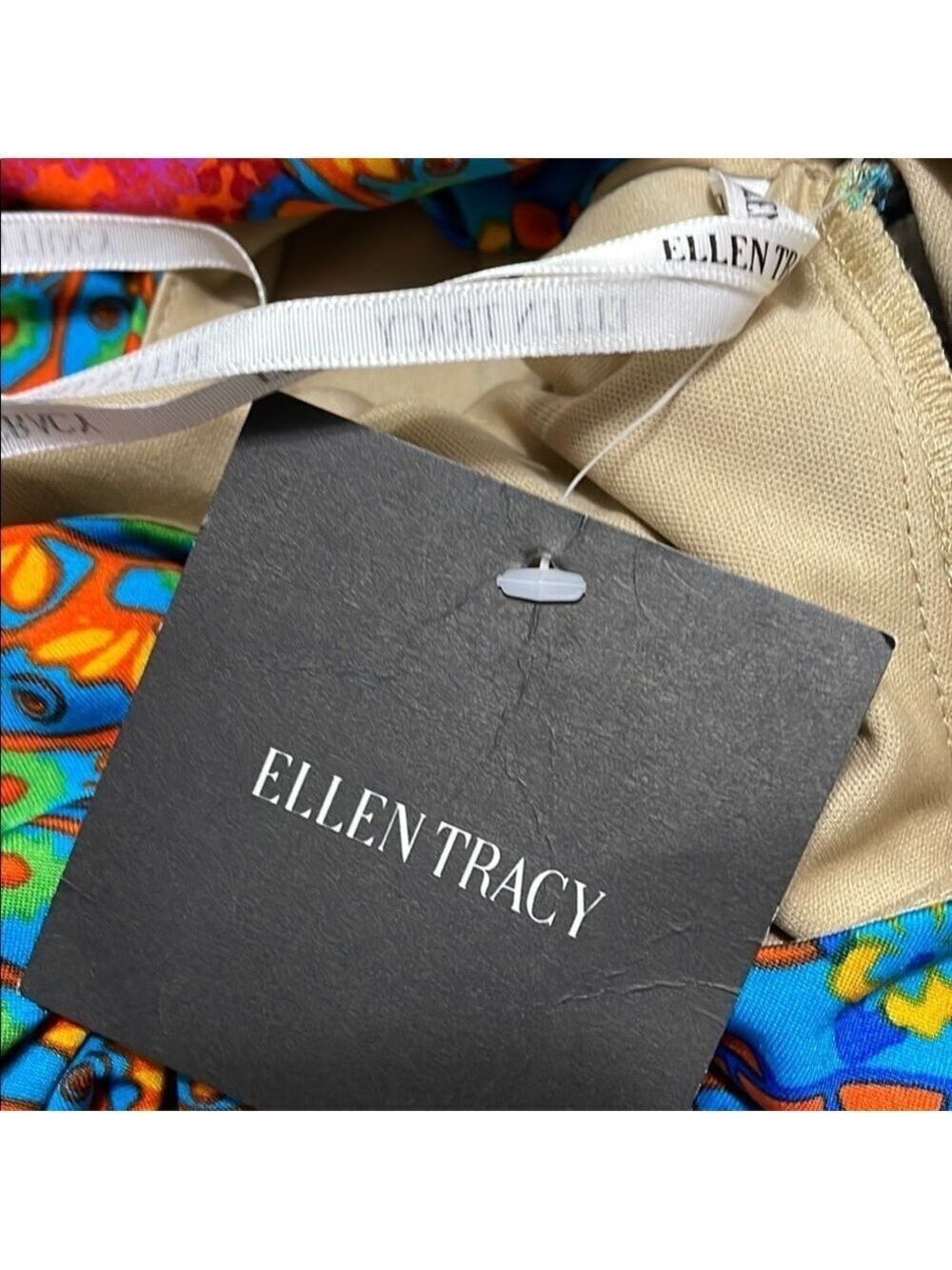 Ellen Tracy Multi Color Sheath Dress Sz 8P - Picture 11 of 14